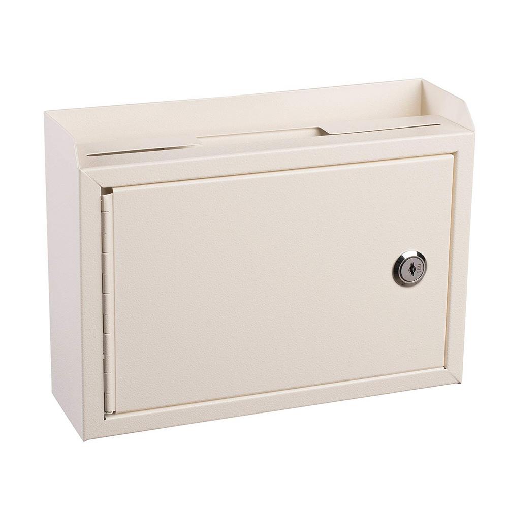 AdirOffice Medium Size White Steel MultiPurpose Suggestion Drop Box