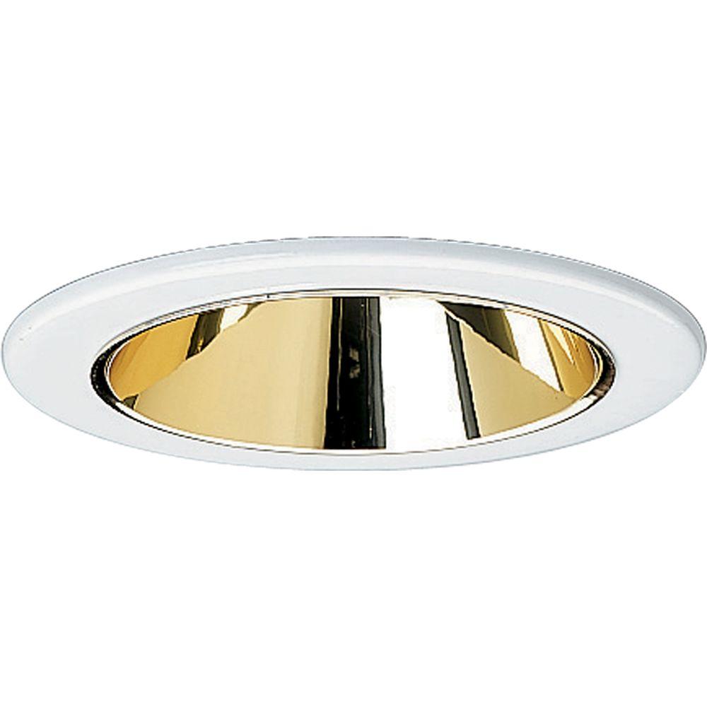 Progress Lighting 4 In Gold Alzak Recessed Reflector Trim Progress Lighting 4 In Gold Alzak Recessed Reflector Trim