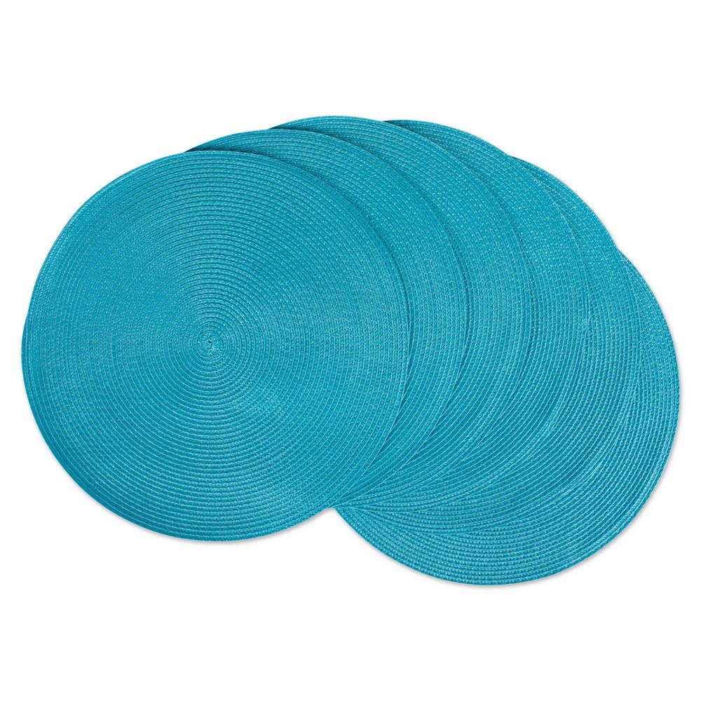 Dii Aqua Round Woven Placemat Set Of 6 Camz30969 The Home Depot