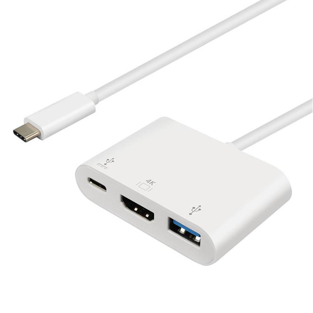 Proht Usb 3 1 Type C To Hdmi Usb 3 0 Type C Adapter Ports For Macbook And Laptop Computer The Home Depot
