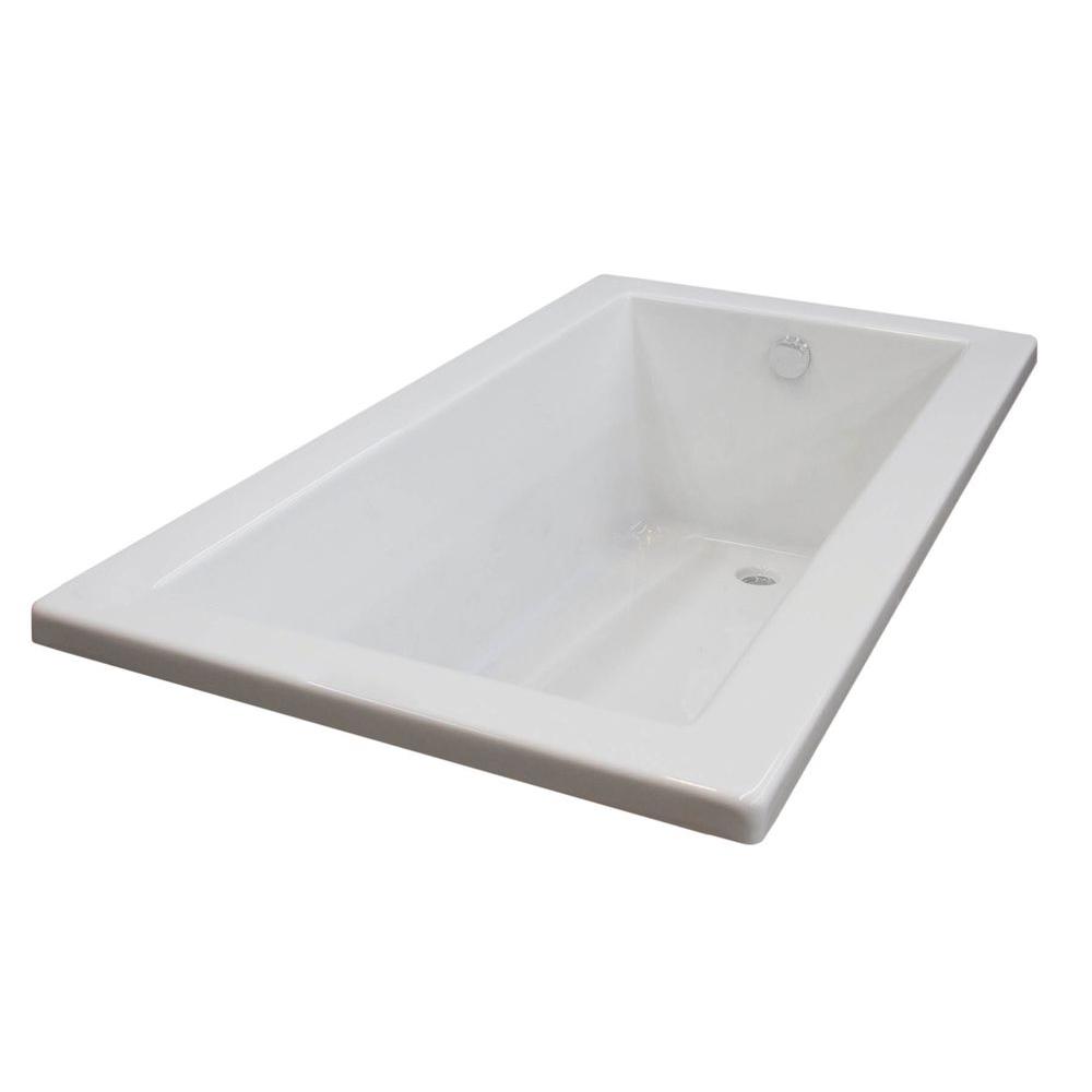 Universal Tubs Sapphire 6 Ft Acrylic Reversible Drain Rectangular Drop In Non Whirlpool Bathtub In White