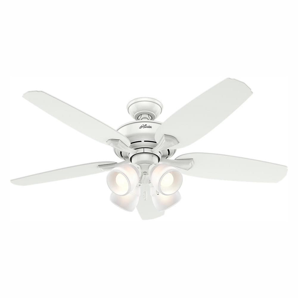 Hunter Channing 52 In Led Indoor Snow White Ceiling Fan With