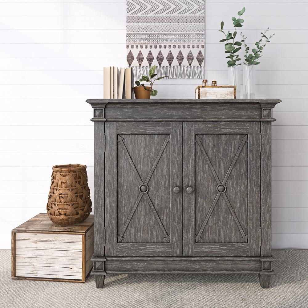 Dorel Living Sherwin Antique Gray Storage Cabinet Fh8273 The