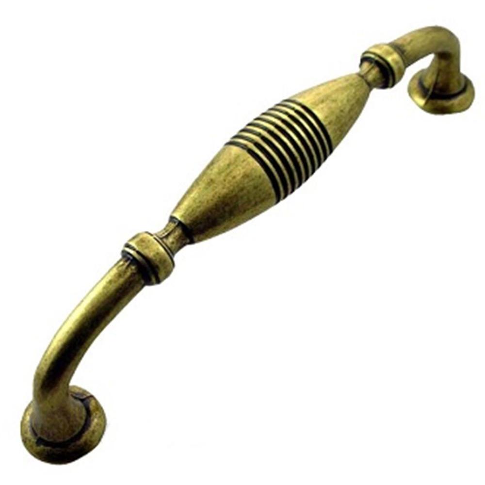 MNG Hardware 5 in. Distressed Brass Striped Pull-16110 - The Home Depot