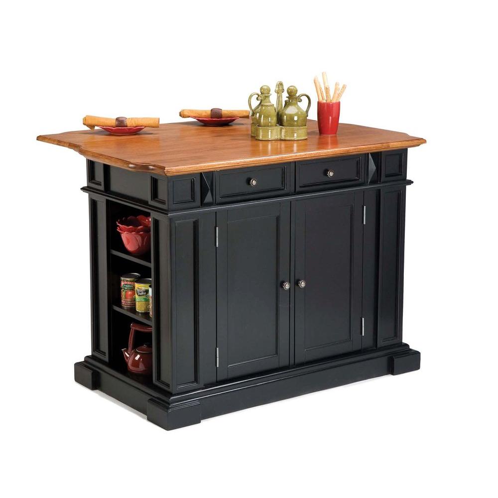 Home Styles Americana Black Kitchen Island With Drop Leaf 5003 94