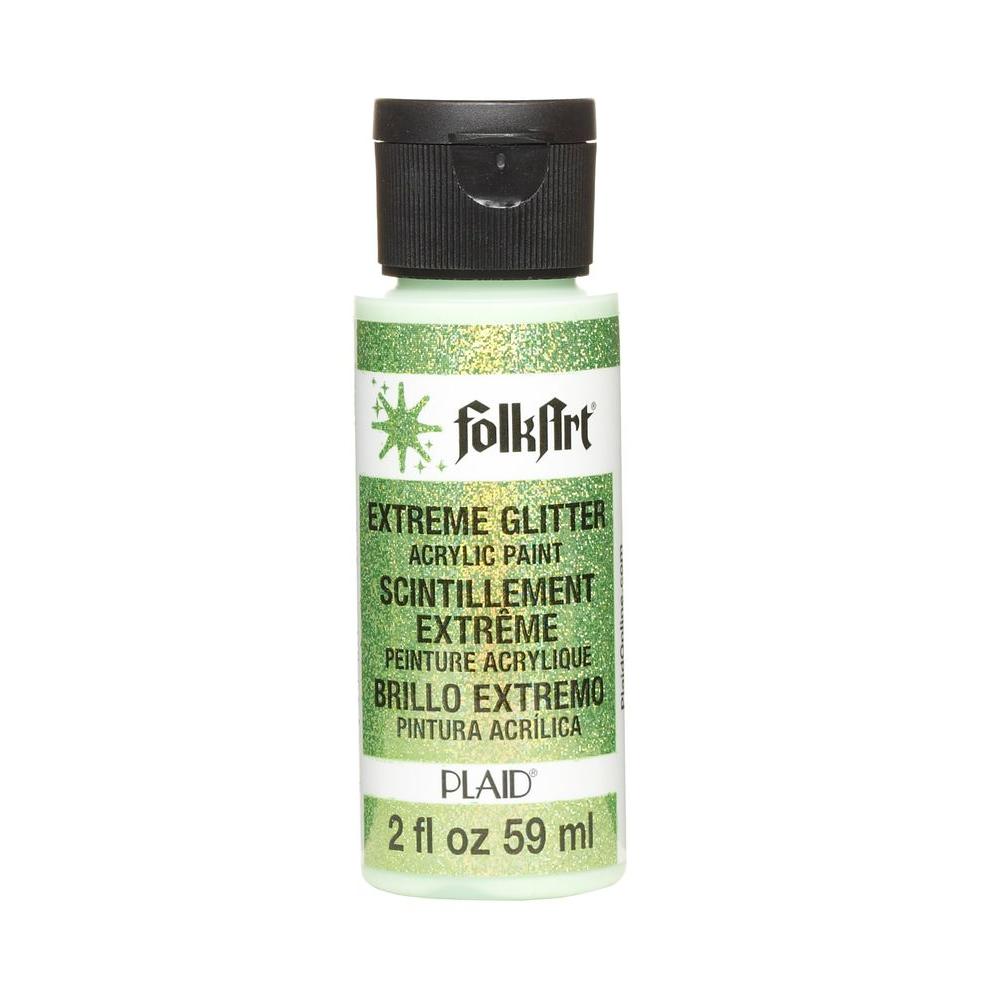 Folkart 2 Oz Neon Green Extreme Glitter Craft Paint 2769 The Home Neon Green Extreme Glitter Craft Paint