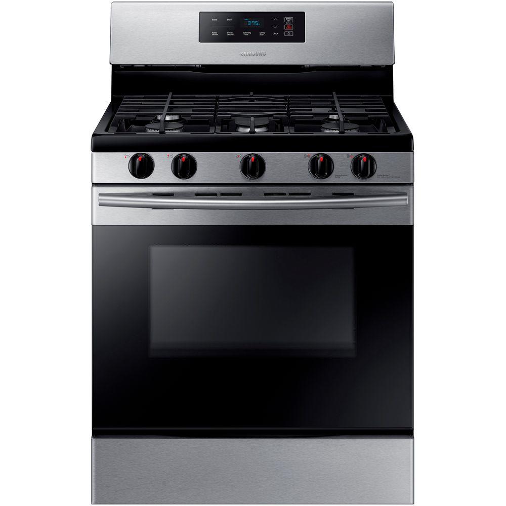 Samsung 30 In 58 Cu Ft Single Oven Gas Range In Stainless