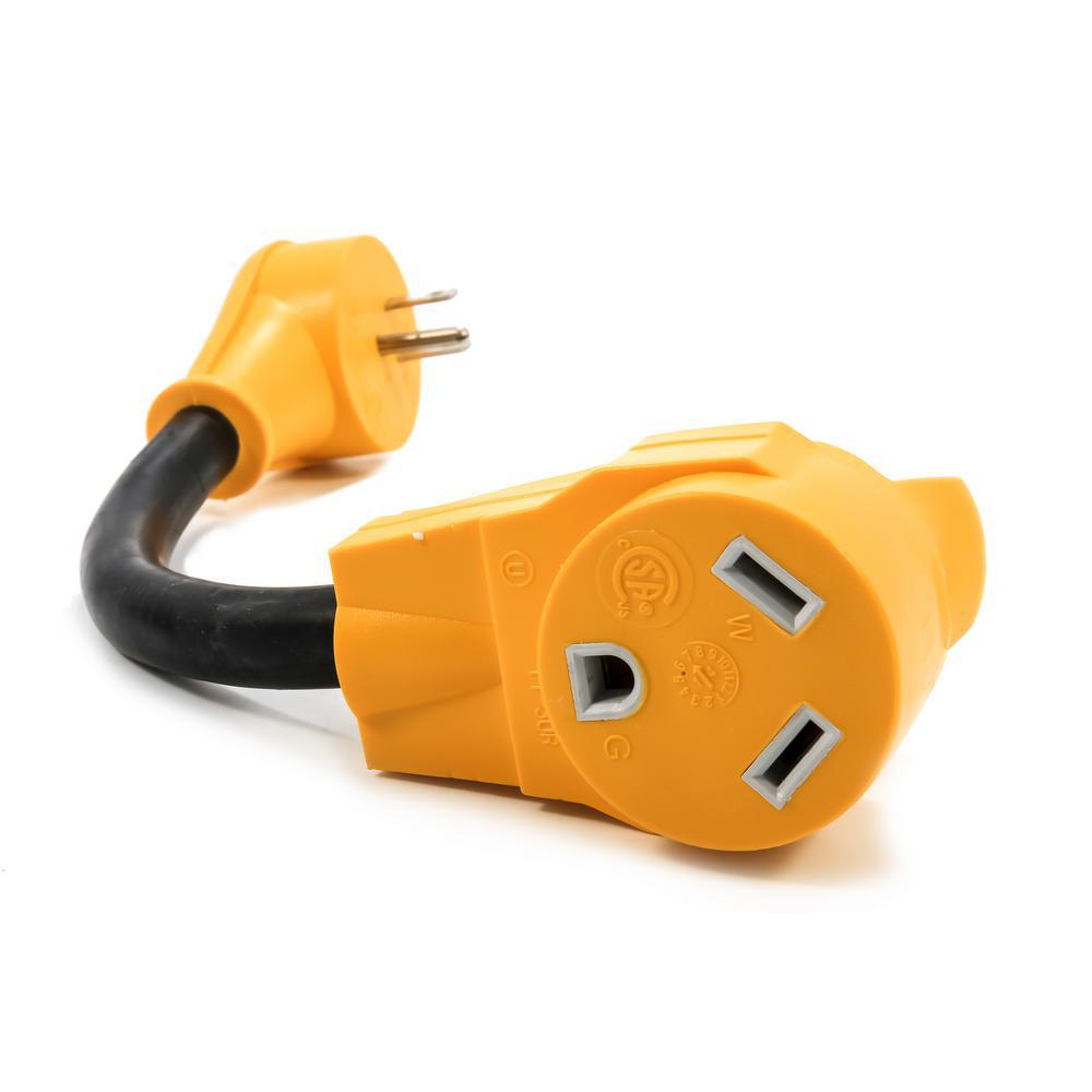 30 Male 50-Amp Female Locking End 12 PowerGrip Marine Dogbone Camco 55615 Electrical Adapter