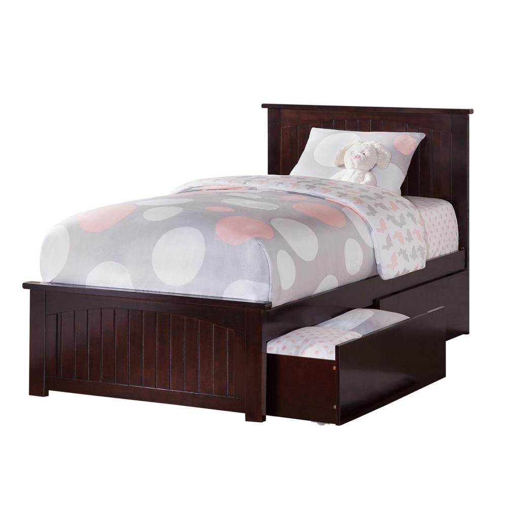 Atlantic Furniture Nantucket Espresso Twin Xl Platform Bed With Atlantic Furniture Nantucket Espresso Twin Xl Platform Bed With Matching Foot Board And 2 Urban