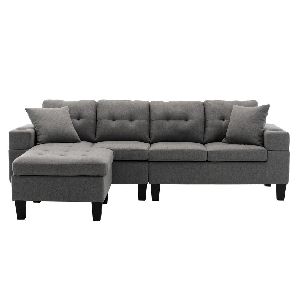 Boyel Living Wittig 100 in. Navy Blue Velvet Tufted 4 Seats Sofa ...