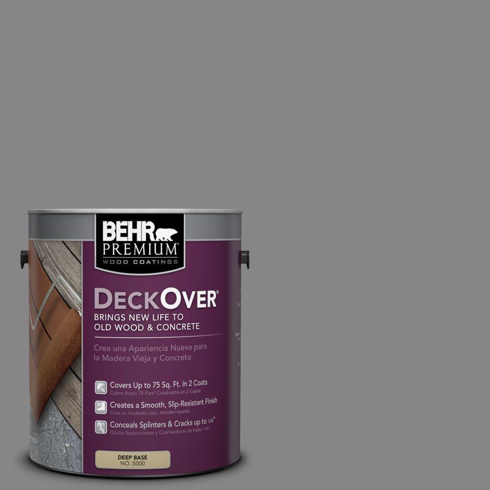 Behr Premium Deckover 1 Gal Pfc 63 Slate Gray Solid Color Exterior Wood And Concrete Coating 