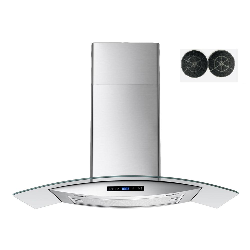 Winflo 30 in. Wall Mount Convertible Range Hood in Stainless Steel and