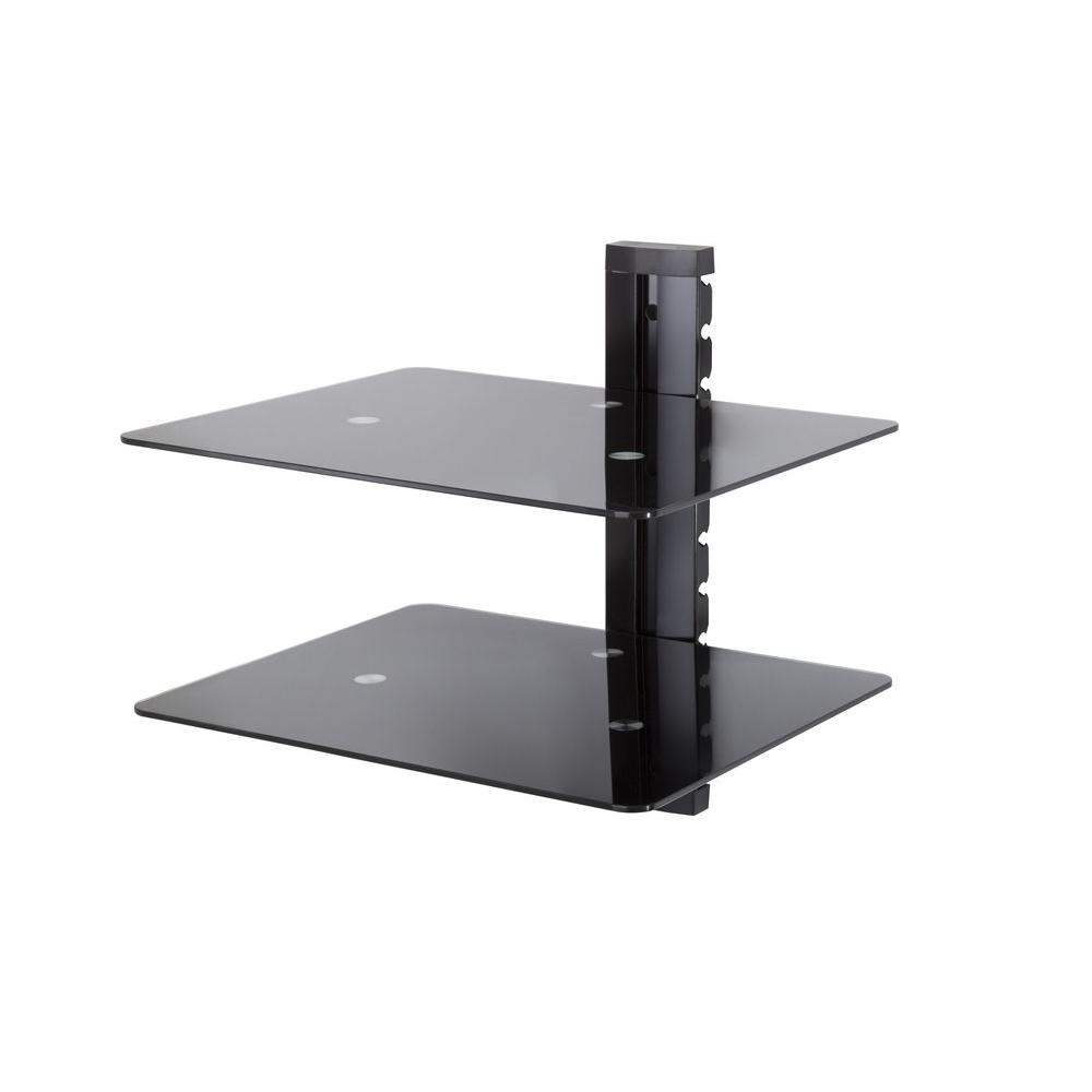 AVF AS200-A Two Shelf Wall Mounted AV Component Shelving System/1-2, Black