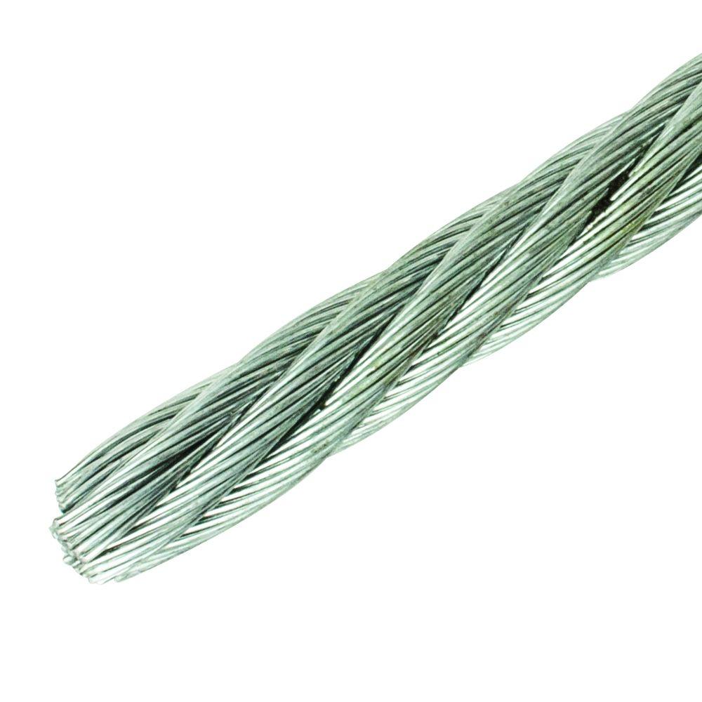 Everbilt 5/16 in. x 1 ft. Galvanized Steel Uncoated Wire Rope809776