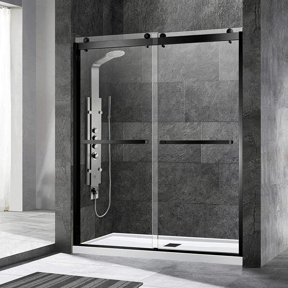 WOODBRIDGE Barford 56 in. to 60 in. x 76 in. Frameless Sliding Shower
