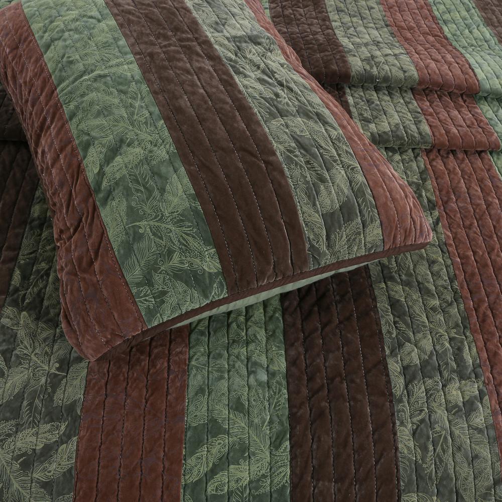 Alibaba.com offers 1,002 brown patchwork quilt products. rich warm chocolate forest country wood leaves 3 piece dark brown green stripe cotton king quilt bedding set