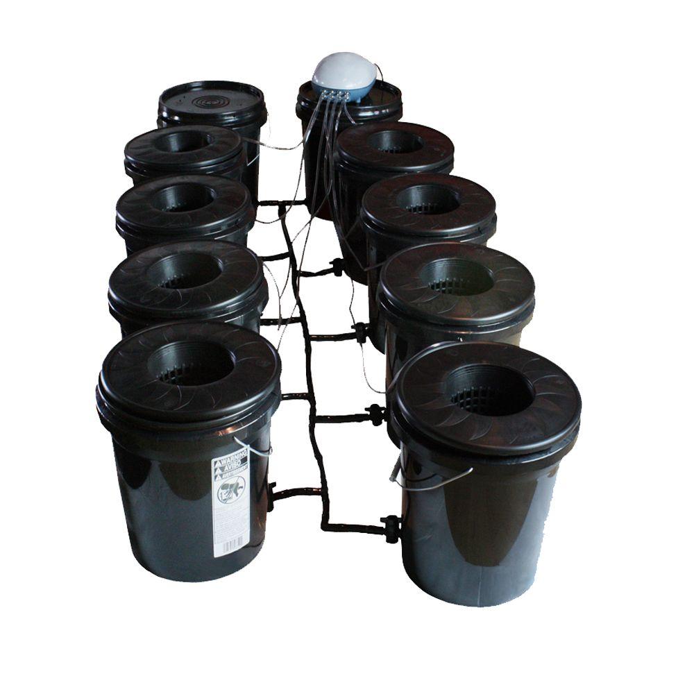 Viagrow Hydroponic Black Bucket Deep Water System (8-Pack)-V8DWC - The ...