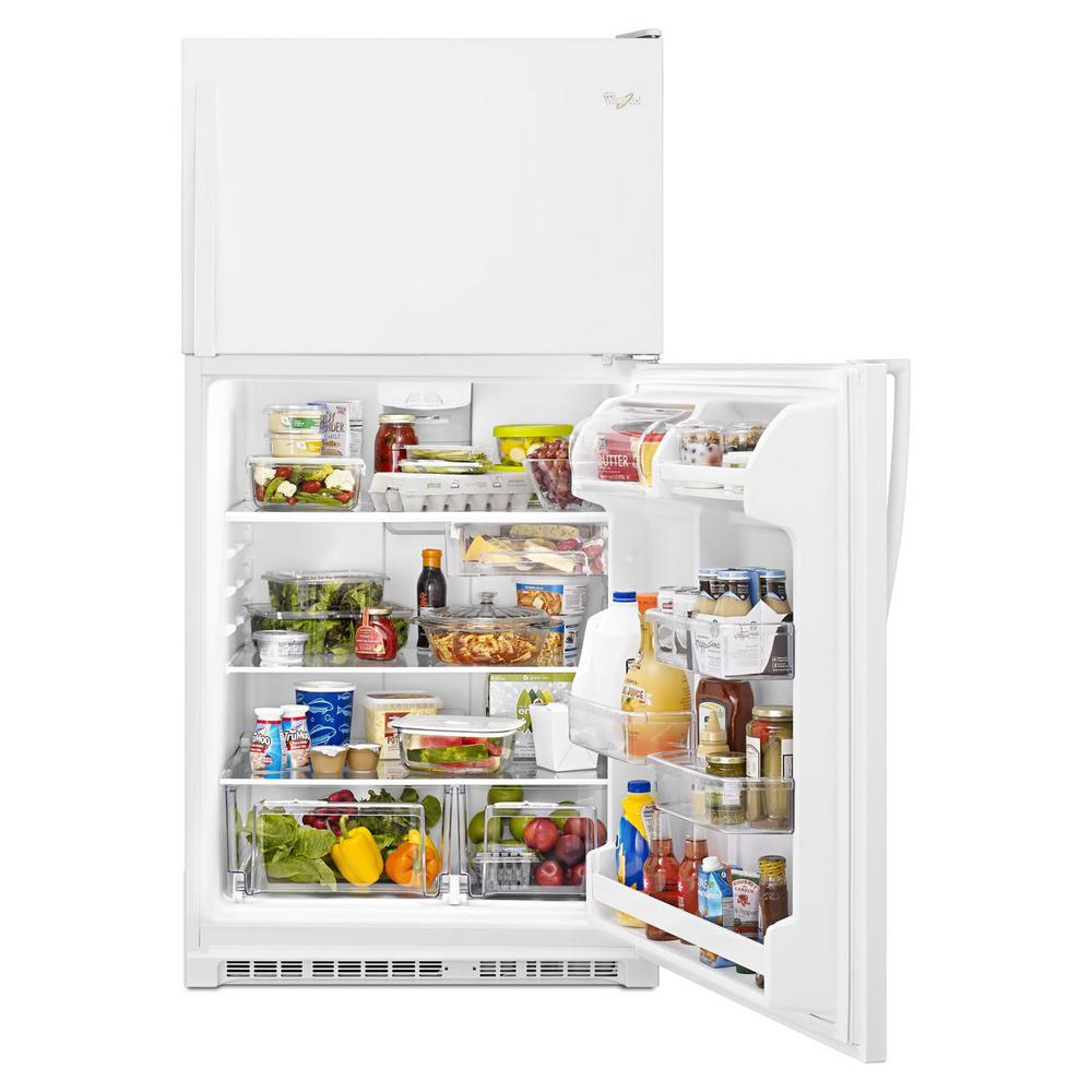 Whirlpool 20 Cu Ft Top Freezer Refrigerator In White Wrt311fzdw The Home Depot