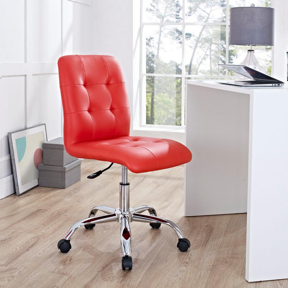 Modway Prim Armless Mid Back Office Chair In Red Eei 1533 - Red Armless Desk Chair Modway Prim Armless Mid Back Office Chair In Red Eei 1533 - Red Armless Desk Chair