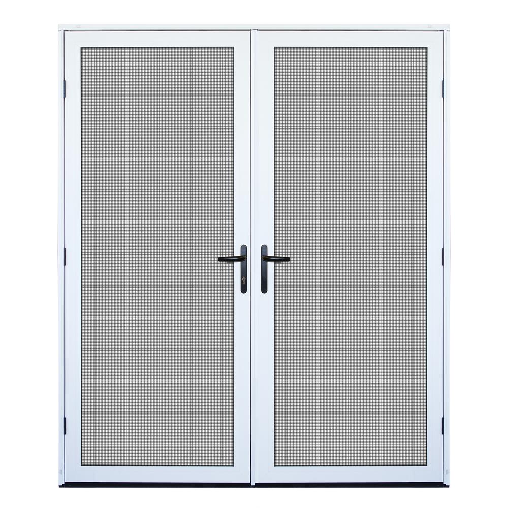 Unique Home Designs 64 in. x 80 in. White Recessed Mount Meshtec