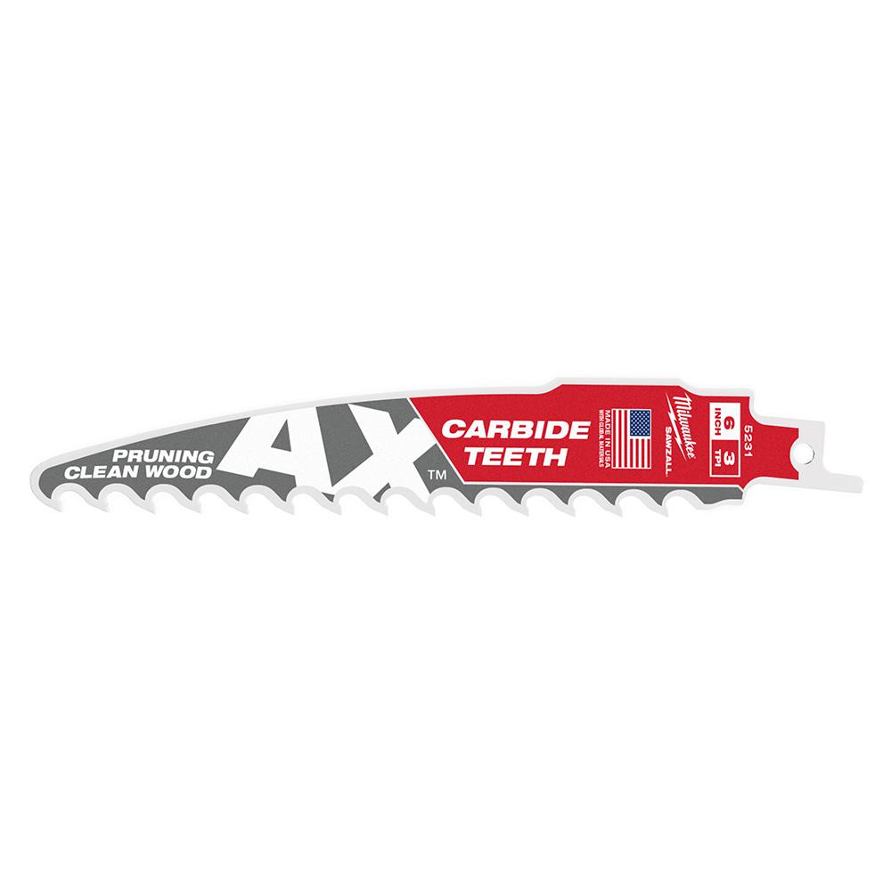 Milwaukee 6 in. 3 TPI Pruning Carbide Teeth Wood Cutting SAWZALL