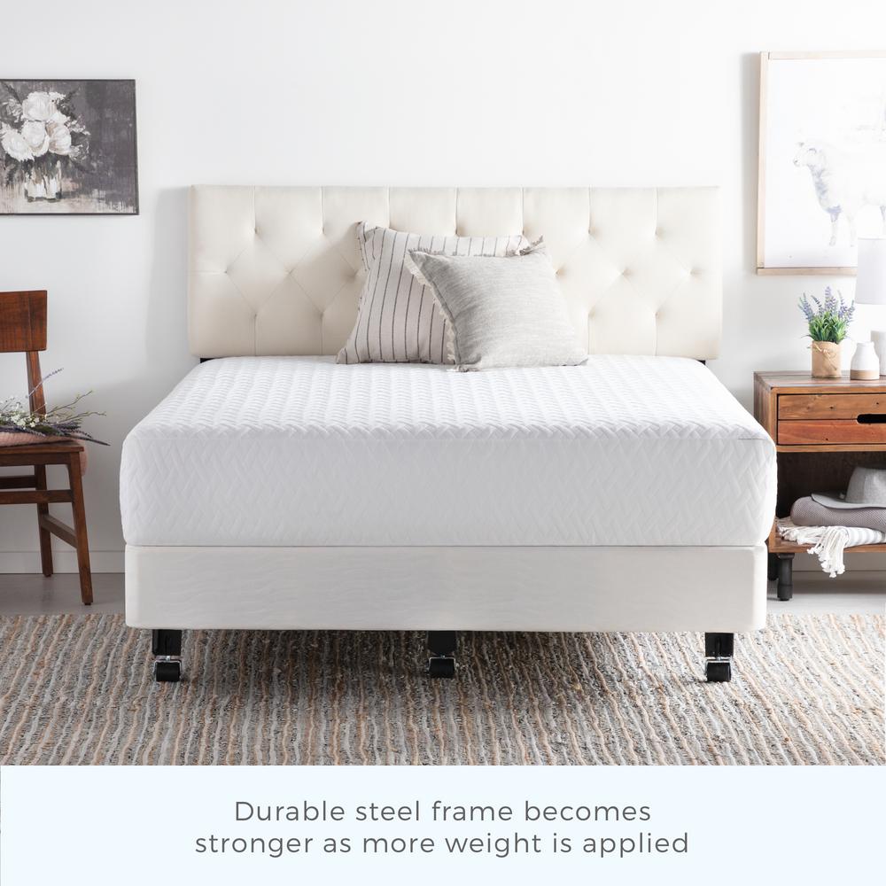 Brookside Steel Wedge Lock Metal King Bed Frame With Rug Rollers Metal King Bed Frame With Rug Rollers