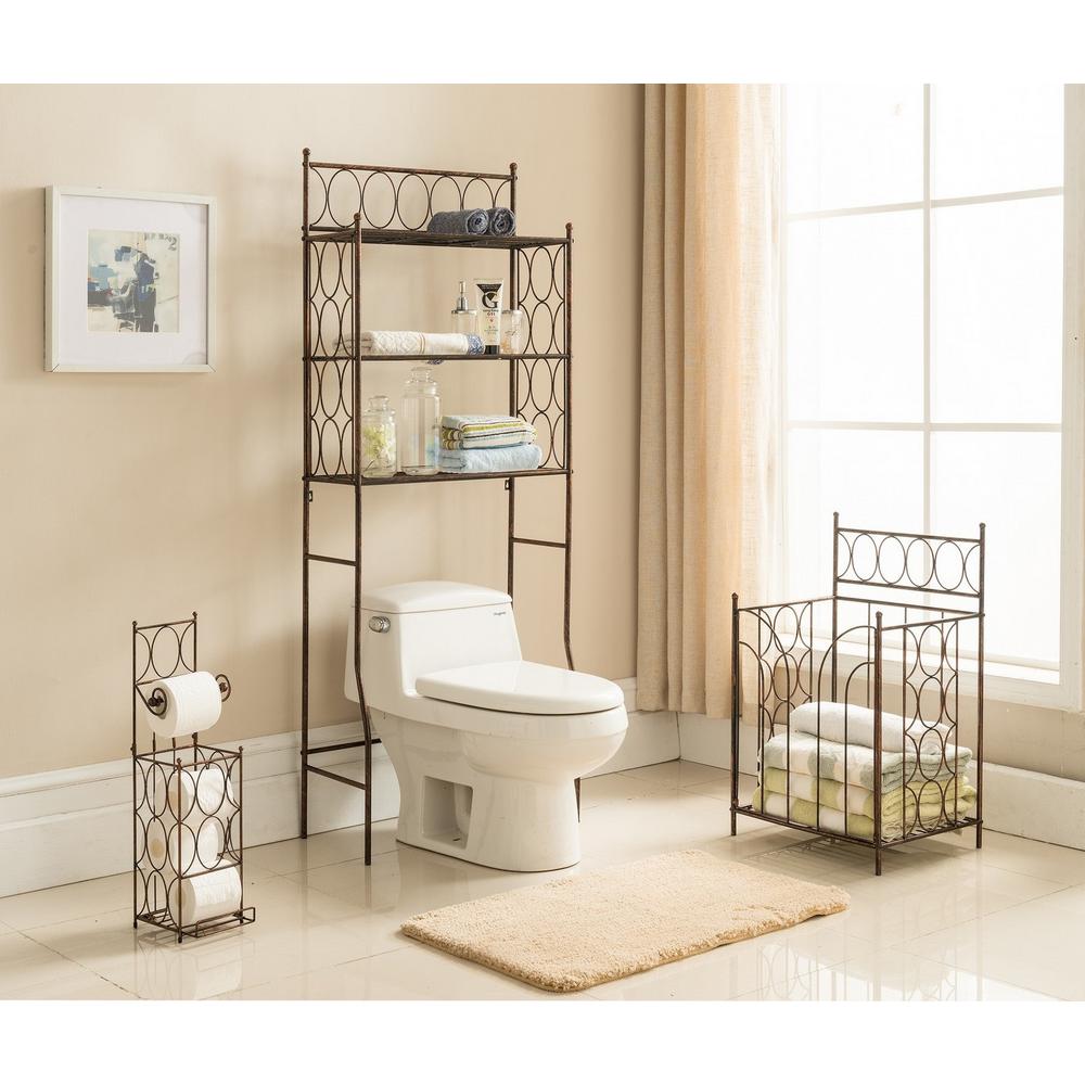 Kings Brand Furniture Freestanding 3-Shelf Over the Toilet Organizer