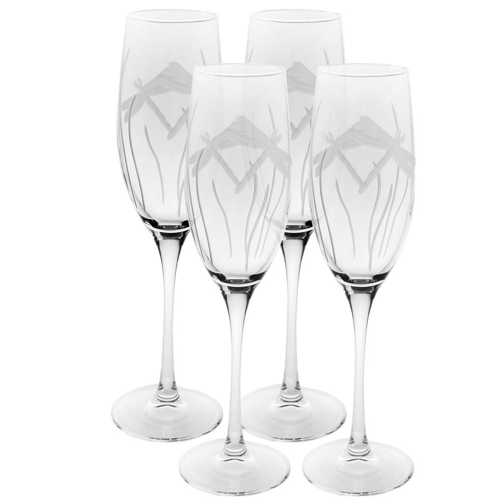 Rolf Glass Dragonfly 8 oz. Clear Champagne Flute (Set of 4)206455S4