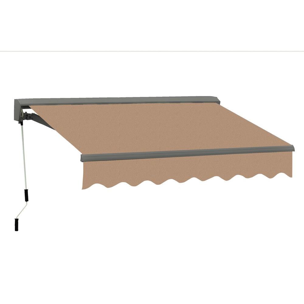 Advaning 16 Ft Classic C Series Semi Cassette Electric Retractable Patio Awning 118 In Projection In Canvas Umber