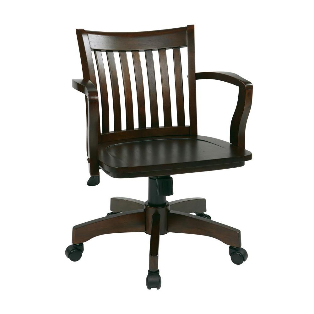 OSP Home Furnishings Deluxe Brown Wood Bankers Chair 105ES The Home Depot