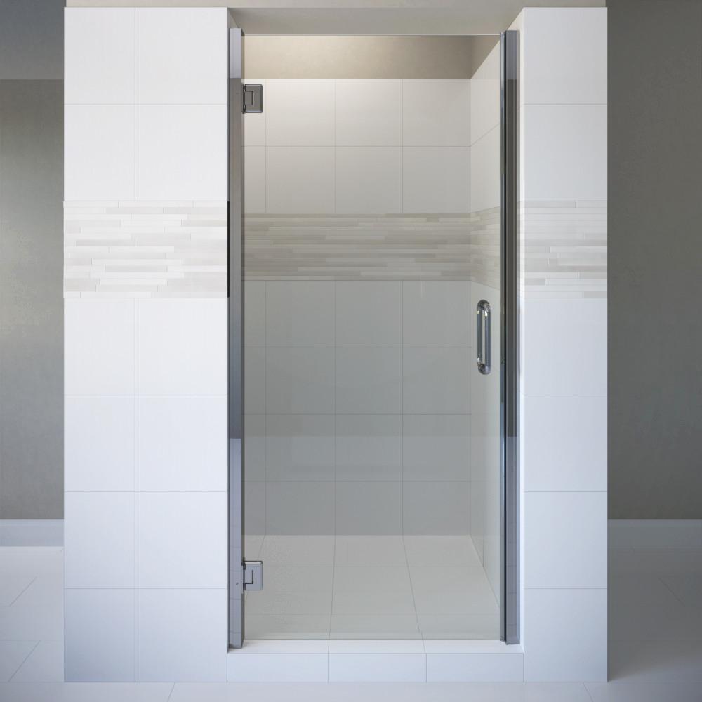 Basco Coppia 24 In X 72 Semi Frameless Pivot Shower Door Chrome With Handle