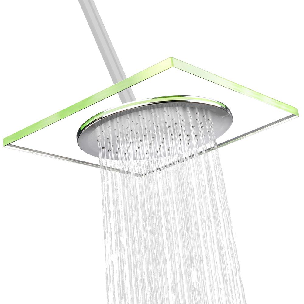 AKDY 1-Spray 11.81 in. Single Wall Mount Square Fixed Rain Shower Head in Green was $49.99 now $29.99 (40.0% off)