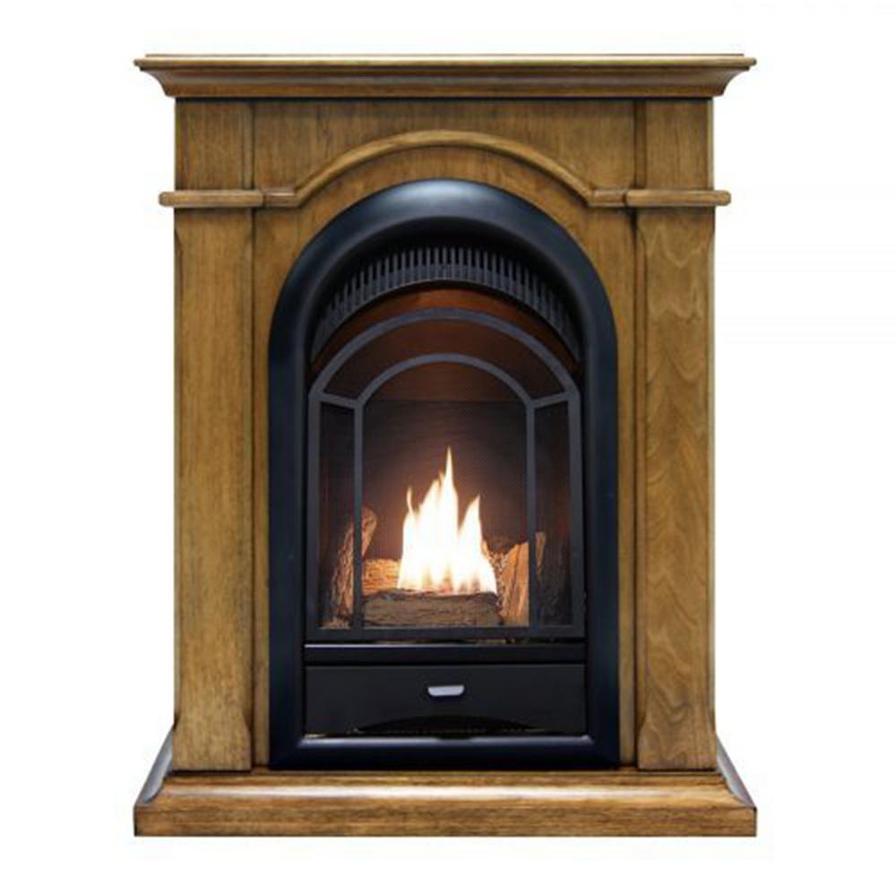 Heating Ventless15K BTU Gas Fireplace, Dual Fuel, Corner