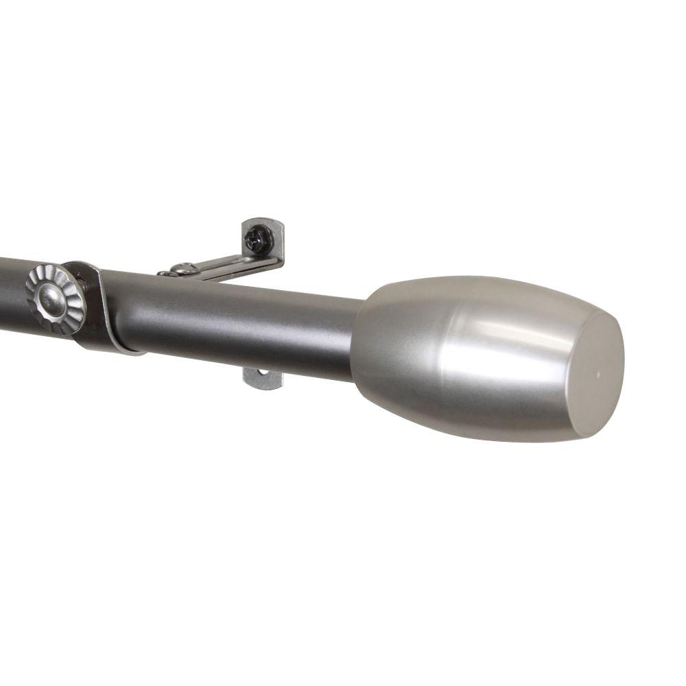 Rod Desyne 48 In 84 Satin Nickel Telescoping Single Curtain Satin Nickel Telescoping Single Curtain Rod Kit With Harley Finial