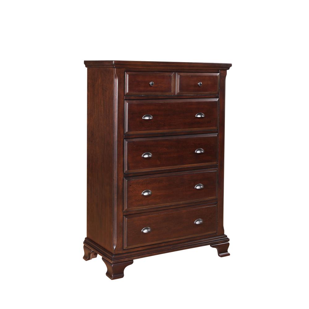 Brinley 5Drawer Cherry ChestCN600CH The Home Depot