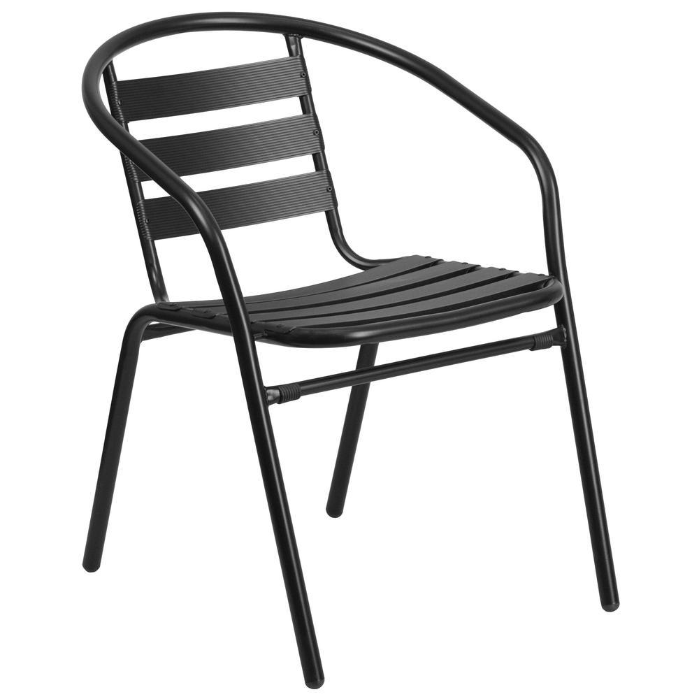 Carnegy Avenue Metal Outdoor Dining Chair in BlackCGAXU203661BLHD