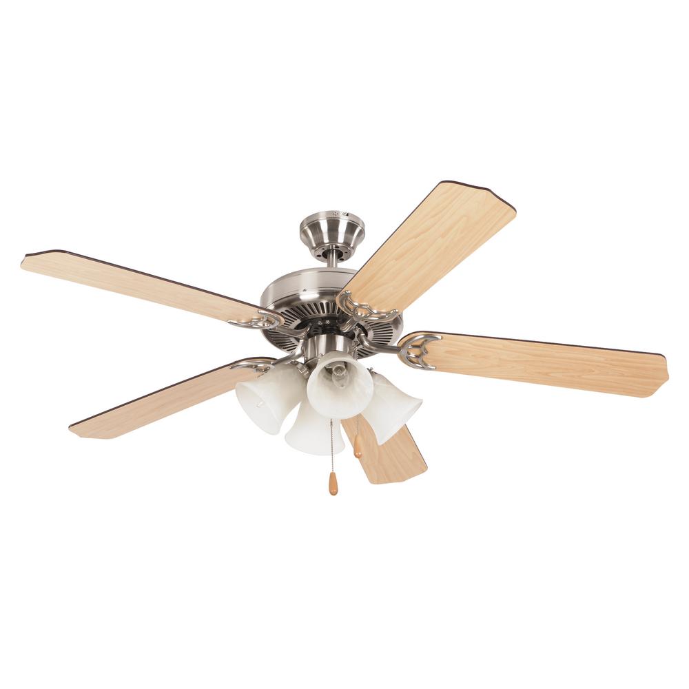 Westfield 52 In Bright Brushed Nickel Ceiling Fan With 4 Light