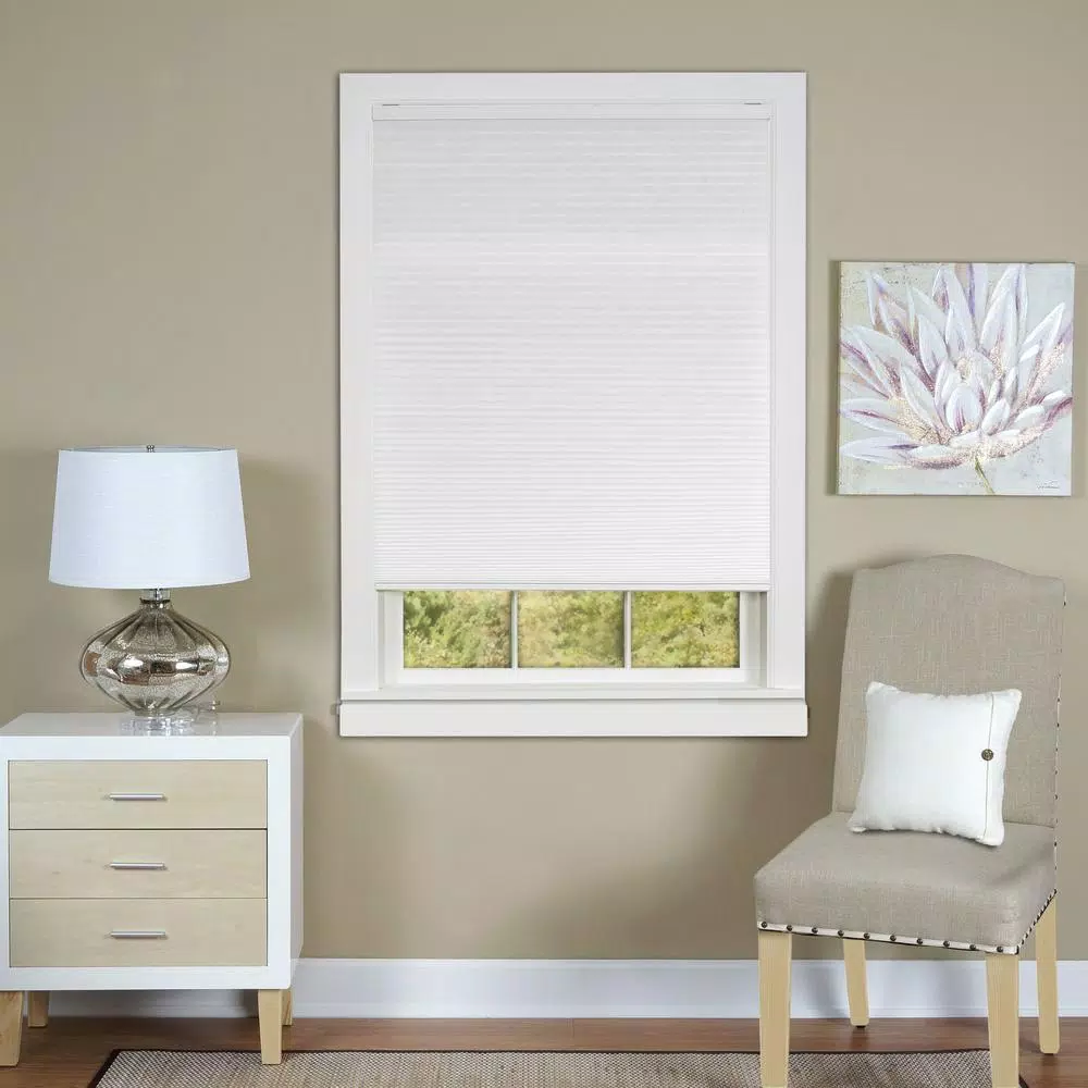 Photo 1 of Achim 35-in White Light Filtering Cordless Cellular Shade