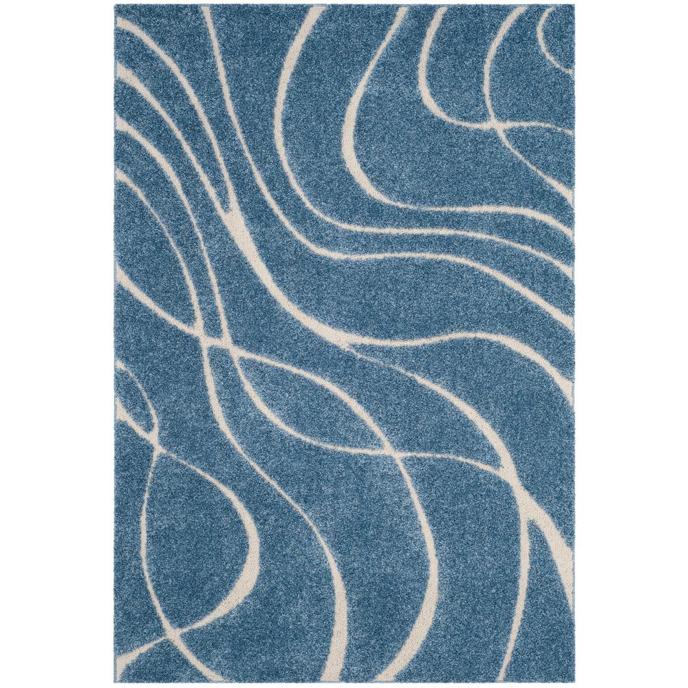 Safavieh Florida Shag Light Blue/Cream 6 ft. x 9 ft. Area RugSG47160116 The Home Depot