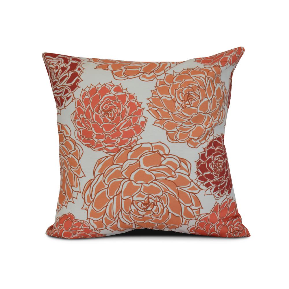 16 in. x 16 in. Criss Cross Geometric Print Pillow in Coral PGN55OR116