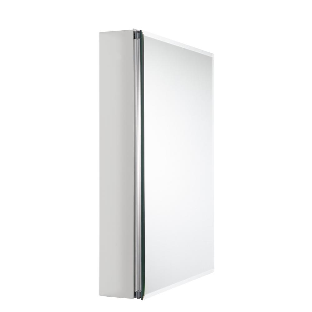 Pegasus 20 In X 26 In Recessed Or Surface Mount Bathroom Medicine Cabinet With Beveled Mirror In Silver Sp4581 The Home Depot