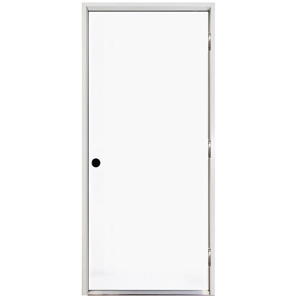Steves Sons 24 In X 80 In Premium Flush Primed White Left Hand Outswing Steel Prehung Front Door With 4 9 16 In Frame Stfl Pr 24 4olh The Home Depot