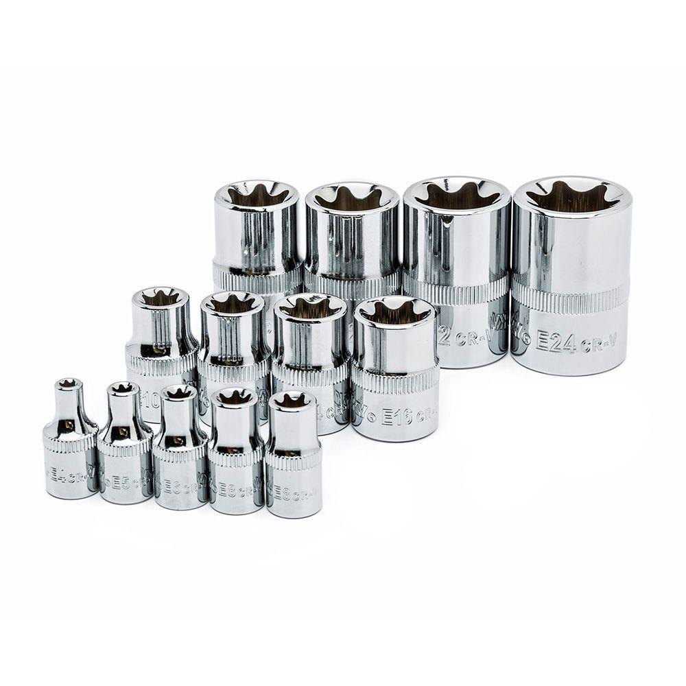 Husky 1/4, 3/8, 1/2 in. ETorx Socket SetHETX13PC The Home Depot