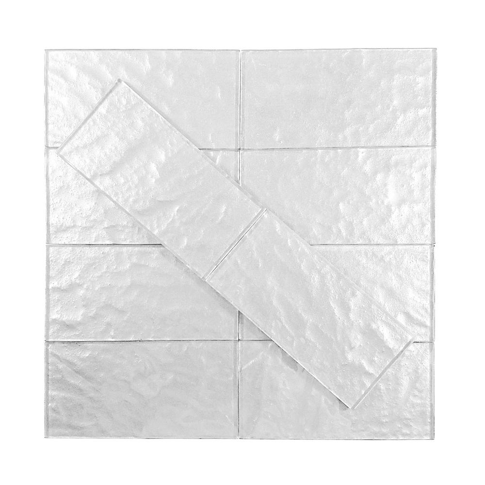 Abolos Echo Silver Diamond 6 In X 8 Gl Mirror Wall Tile Metallics Silver Textured 3 In X 6 Gl Wall Tile 1 Sq