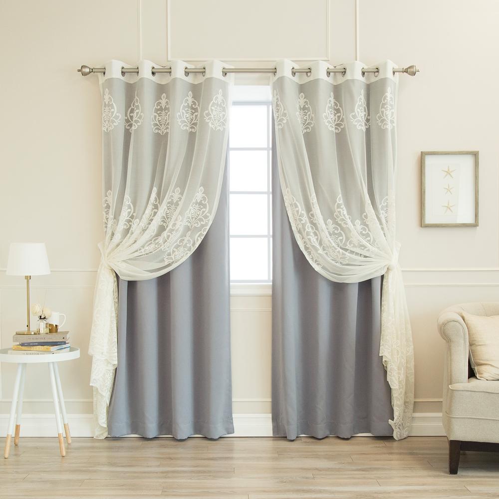 Best Home Fashion 84 in. L uMIXm Sheer Agatha and Blackout Curtains in