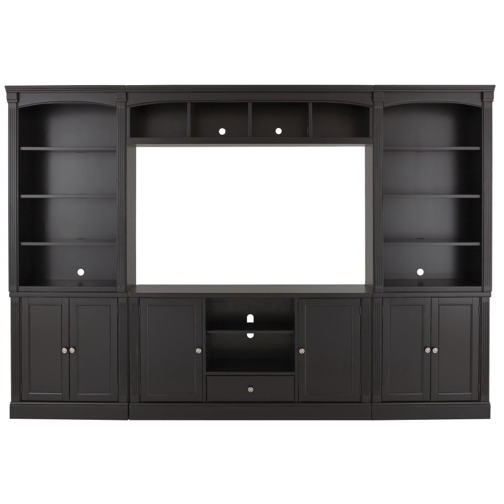 Edinburgh 6 Piece Black Modular Entertainment Center 3062300210 Undefined Edinburgh 6 Piece Black Modular Entertainment Center