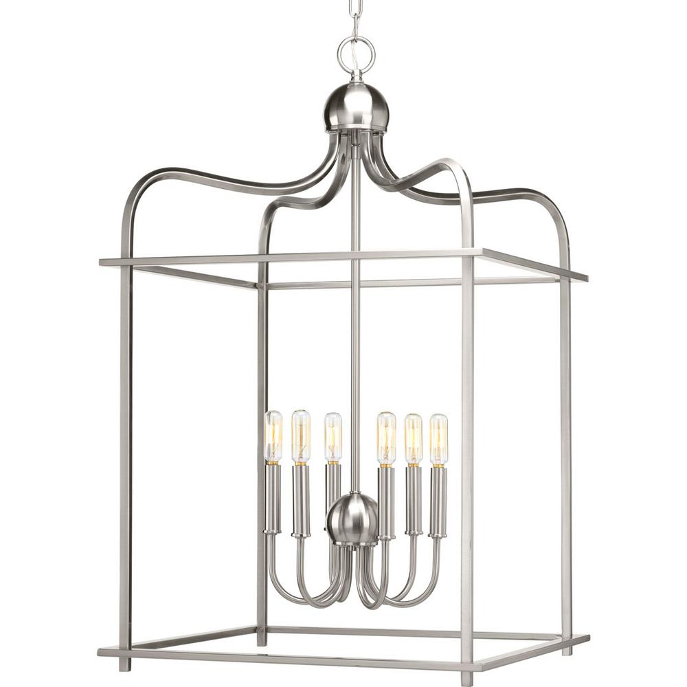 Progress Lighting Fresnel Collection 1 Light Oil Rubbed Bronze Mbly Hall Collection 6 Light Brushed Nickel Pendant