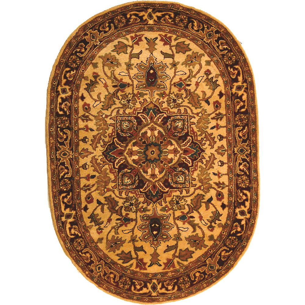 Safavieh Classic Light Gold/Red 5 ft. x 7 ft. Oval Area RugCL763A5OV