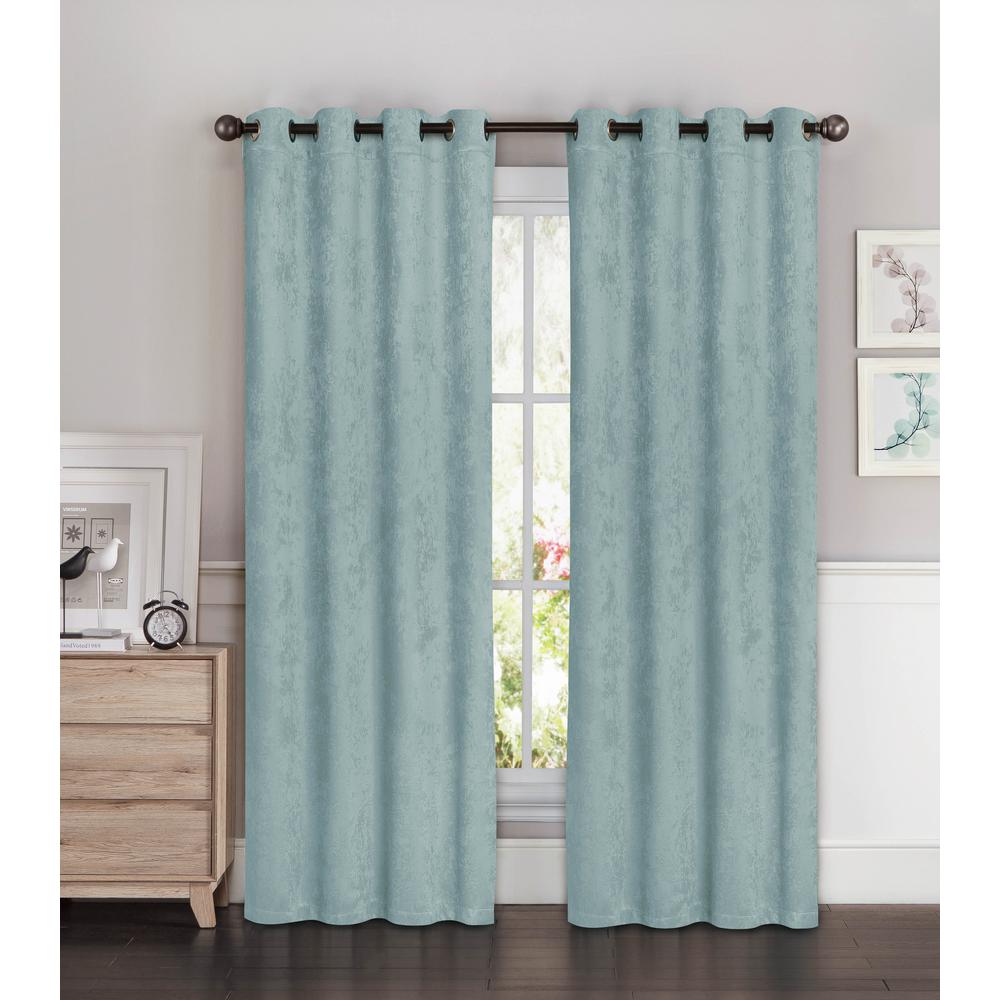 Faux Suede Blue Curtains Drapes Window Treatments The