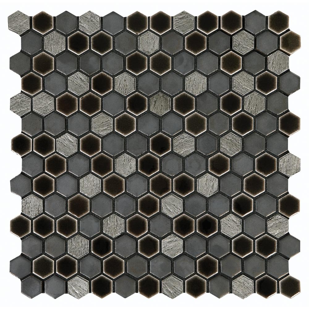 marazzi mosaic tile eclectic porcelain crackled metal mm sq ft floor 12x12 timeworn ceramic oak case homedepot